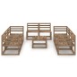 vidaXL Muebles de jardín 9 pzas cojines madera pino impregnada marrón vidaXL Muebles de jardín 9 pzas cojines madera pino impregnada marrón