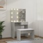 vidaXL Juego de tocador con LED madera contrachapada gris hormigón vidaXL Juego de tocador con LED madera contrachapada gris hormigón
