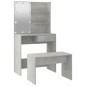 vidaXL Juego de tocador con LED madera contrachapada gris hormigón vidaXL Juego de tocador con LED madera contrachapada gris hormigón
