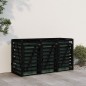vidaXL Cobertizo triple para cubos de basura madera maciza pino negro vidaXL Cobertizo triple para cubos de basura madera maciza pino negro