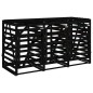 vidaXL Cobertizo triple para cubos de basura madera maciza pino negro vidaXL Cobertizo triple para cubos de basura madera maciza pino negro