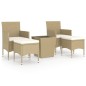 vidaXL Set comedor jardín 5 pzas ratán sintético vidrio templado beige vidaXL Set comedor jardín 5 pzas ratán sintético vidrio templado beige