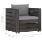 vidaXL Muebles de jardín 7 piezas con cojines madera impregnada gris vidaXL Muebles de jardín 7 piezas con cojines madera impregnada gris