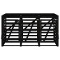 vidaXL Cobertizo triple para cubos de basura madera maciza pino negro vidaXL Cobertizo triple para cubos de basura madera maciza pino negro