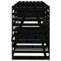 vidaXL Cobertizo triple para cubos de basura madera maciza pino negro vidaXL Cobertizo triple para cubos de basura madera maciza pino negro