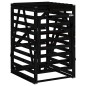 vidaXL Cobertizo triple para cubos de basura madera maciza pino negro vidaXL Cobertizo triple para cubos de basura madera maciza pino negro