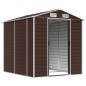 vidaXL Cobertizo de jardín acero galvanizado marrón 191x215x198 cm vidaXL Cobertizo de jardín acero galvanizado marrón 191x215x198 cm