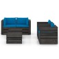 vidaXL Muebles de jardín 6 piezas con cojines madera impregnada gris vidaXL Muebles de jardín 6 piezas con cojines madera impregnada gris