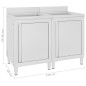 vidaXL Fregadero de cocina comercial 2 piezas de acero inoxidable vidaXL Fregadero de cocina comercial 2 piezas de acero inoxidable