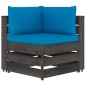 vidaXL Muebles de jardín 6 piezas con cojines madera impregnada gris vidaXL Muebles de jardín 6 piezas con cojines madera impregnada gris