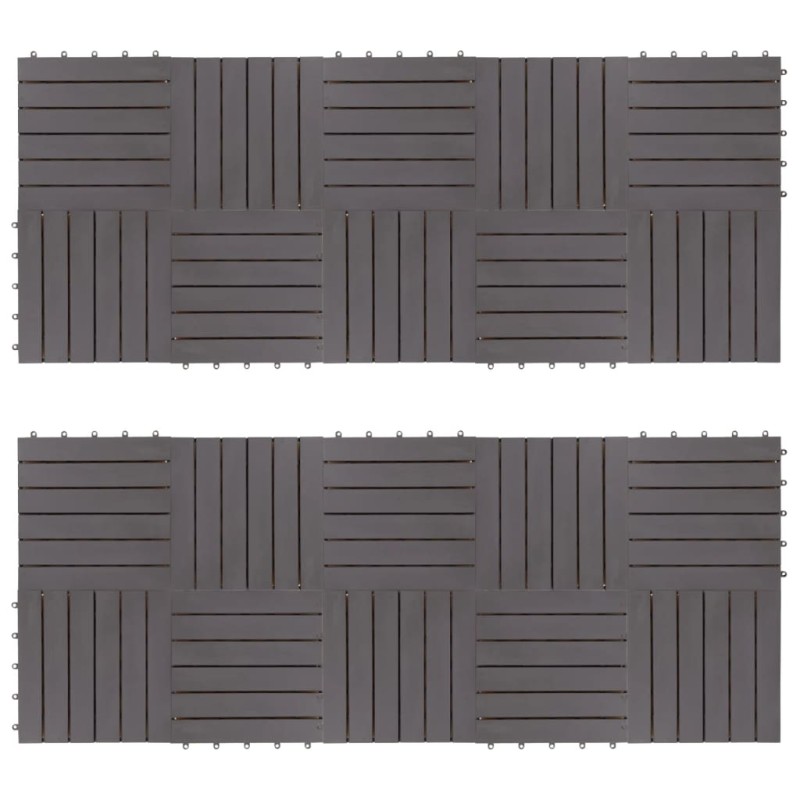 vidaXL Baldosas de terraza 20 uds madera maciza acacia gris 30x30 cm