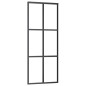 vidaXL Puerta corredera con herrajes ESG vidrio y aluminio 76x205 cm vidaXL Puerta corredera con herrajes ESG vidrio y aluminio 76x205 cm