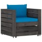 vidaXL Muebles de jardín 6 piezas con cojines madera impregnada gris vidaXL Muebles de jardín 6 piezas con cojines madera impregnada gris