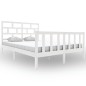 vidaXL Estructura de cama de madera maciza de pino blanco 160x200 cm