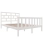 vidaXL Estructura de cama de madera maciza de pino blanco 160x200 cm