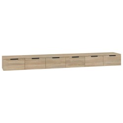 vidaXL Armarios de pared 2 uds contrachapada roble Sonoma 102x30x20 cm
