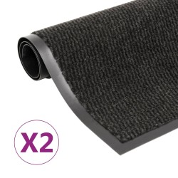 vidaXL Alfombras entrada rectangulares de nudo 2 uds negro 120x180 cm