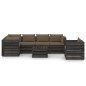 vidaXL Muebles de jardín 7 piezas con cojines madera impregnada gris vidaXL Muebles de jardín 7 piezas con cojines madera impregnada gris