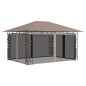 vidaXL Cenador con mosquitera y tira luz LED taupé 4x3x2,73m 180 g/m² vidaXL Cenador con mosquitera y tira luz LED taupé 4x3x2,73m 180 g/m²
