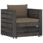 vidaXL Muebles de jardín 7 piezas con cojines madera impregnada gris vidaXL Muebles de jardín 7 piezas con cojines madera impregnada gris