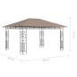 vidaXL Cenador con mosquitera y tira luz LED taupé 4x3x2,73m 180 g/m² vidaXL Cenador con mosquitera y tira luz LED taupé 4x3x2,73m 180 g/m²