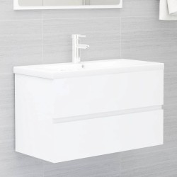 vidaXL Mueble con lavabo madera de ingeniería blanco