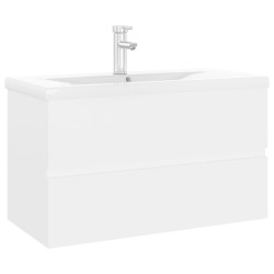 vidaXL Mueble con lavabo madera de ingeniería blanco