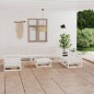 vidaXL Set de salón de jardín de 8 piezas blanco madera maciza de pino