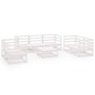 vidaXL Set de salón de jardín de 8 piezas blanco madera maciza de pino