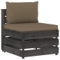 vidaXL Muebles de jardín 7 piezas con cojines madera impregnada gris vidaXL Muebles de jardín 7 piezas con cojines madera impregnada gris