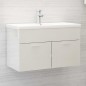 vidaXL Mueble con lavabo madera de ingeniería blanco brillante vidaXL Mueble con lavabo madera de ingeniería blanco brillante
