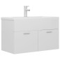 vidaXL Mueble con lavabo madera de ingeniería blanco brillante vidaXL Mueble con lavabo madera de ingeniería blanco brillante