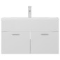 vidaXL Mueble con lavabo madera de ingeniería blanco brillante vidaXL Mueble con lavabo madera de ingeniería blanco brillante