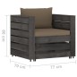 vidaXL Muebles de jardín 7 piezas con cojines madera impregnada gris vidaXL Muebles de jardín 7 piezas con cojines madera impregnada gris