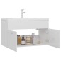 vidaXL Mueble con lavabo madera de ingeniería blanco brillante vidaXL Mueble con lavabo madera de ingeniería blanco brillante