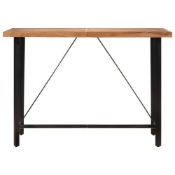 vidaXL Mesa alta de hierro y madera maciza de acacia 150x70x107 cm