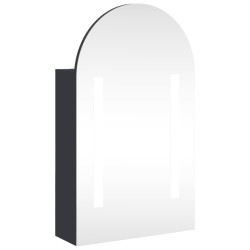 vidaXL Mueble de baño con espejo arqueado y luz LED gris 42x13x70 cm