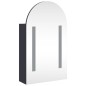 vidaXL Mueble de baño con espejo arqueado y luz LED gris 42x13x70 cm vidaXL Mueble de baño con espejo arqueado y luz LED gris 42x13x70 cm