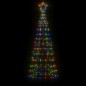 vidaXL Árbol de Navidad cono con estacas 220 LEDs de colores 180 cm vidaXL Árbol de Navidad cono con estacas 220 LEDs de colores 180 cm