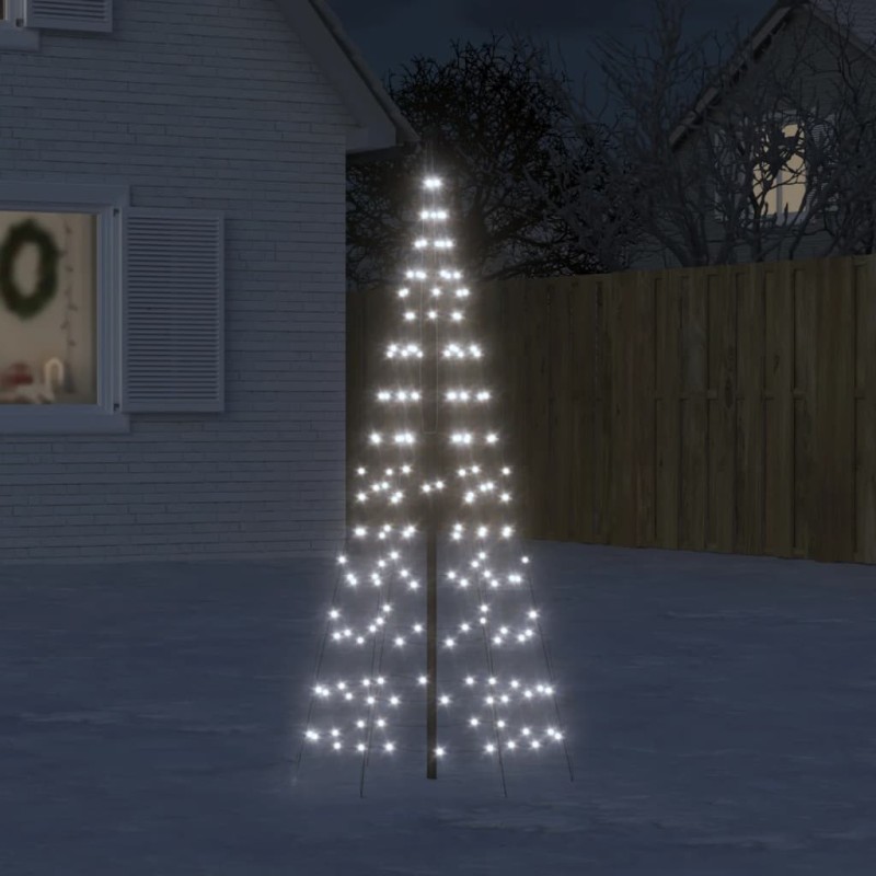vidaXL Árbol de Navidad en asta de bandera 200 LED blanco frío 180 cm vidaXL Árbol de Navidad en asta de bandera 200 LED blanco frío 180 cm