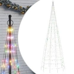 vidaXL Árbol de Navidad en asta de bandera 550LED colores 300 cm