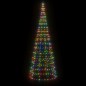 vidaXL Árbol de Navidad en asta de bandera 550LED colores 300 cm
