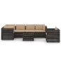 vidaXL Muebles de jardín 7 piezas con cojines madera impregnada gris vidaXL Muebles de jardín 7 piezas con cojines madera impregnada gris