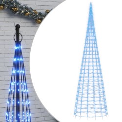 vidaXL Árbol de Navidad en asta de bandera 3000 LED azul 800 cm