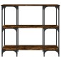 vidaXL Mesa consola madera de ingeniería roble ahumado 102x35x90 cm vidaXL Mesa consola madera de ingeniería roble ahumado 102x35x90 cm