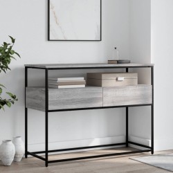 vidaXL Mesa consola madera de ingeniería gris Sonoma 100x40x75 cm