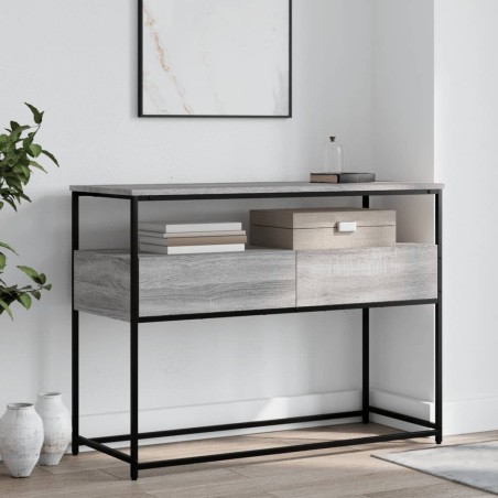 vidaXL Mesa consola madera de ingeniería gris Sonoma 100x40x75 cm