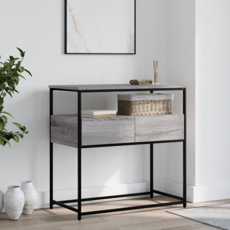 vidaXL Mesa consola madera de ingeniería gris Sonoma 75x40x75 cm