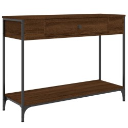vidaXL Mesa consola madera de ingeniería marrón roble 100x34,5x75 cm