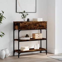 vidaXL Mesa consola madera de ingeniería roble ahumado 72,5x25x75 cm